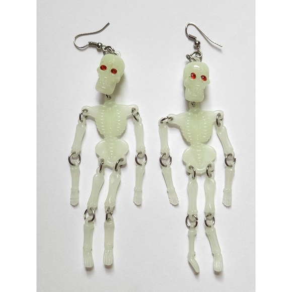 Jewelry - Glow in the dark skeleton earrings